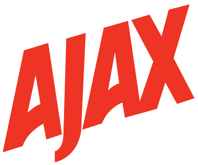Logo van Ajax – schoonmaakmerk voor krachtige allesreinigers met frisse geur