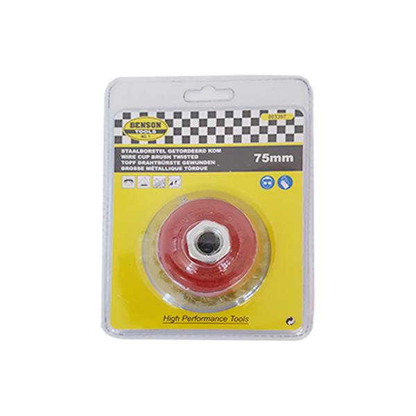 Staalborstel Getordeerd Kom 75mm