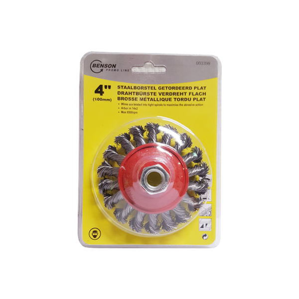 Staalborstel getordeerd Plat 100mm