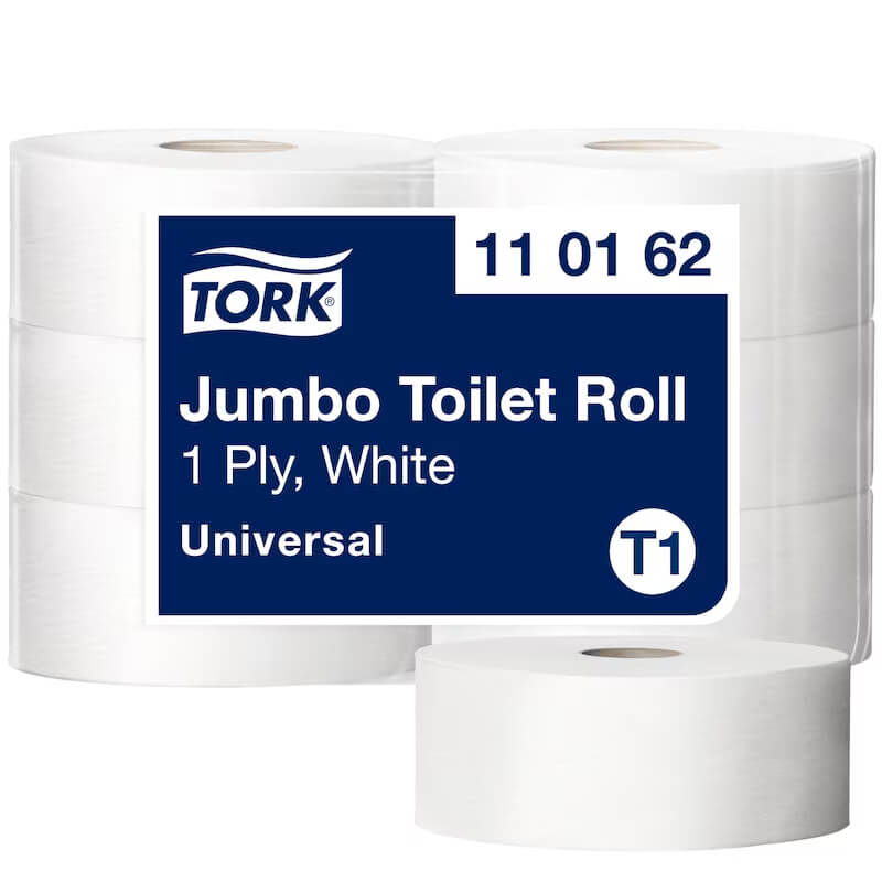 Tork Jumbo Toiletpapier T1 Universal Wit 1-laags 500 meter 2500 vel 6 rollen