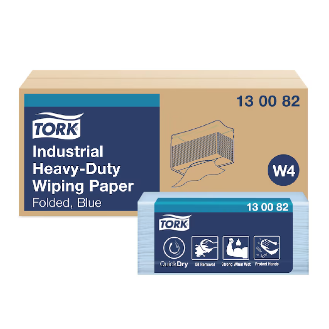 Tork Ind. HD Paper-Wiping Fold, 5x100vel,3-lgs,32x39cm, Blauw
