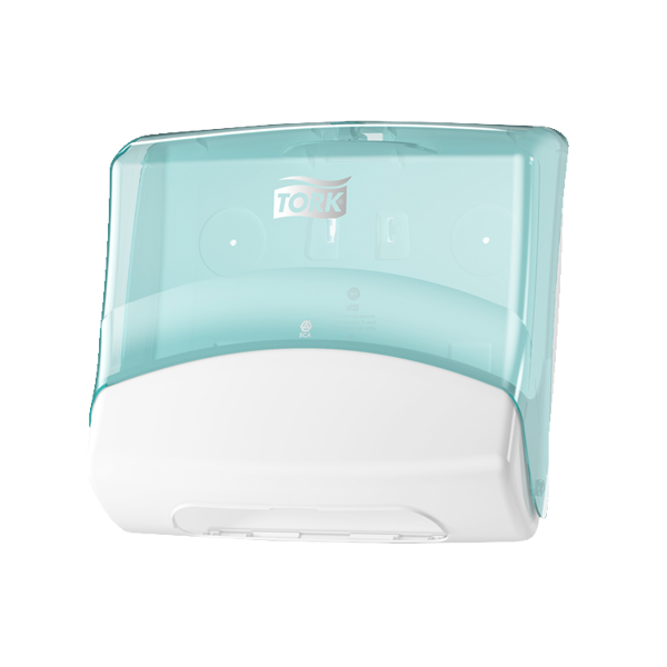 Tork Folded Wiper Cloth Dispenser - Wit/Turquoise