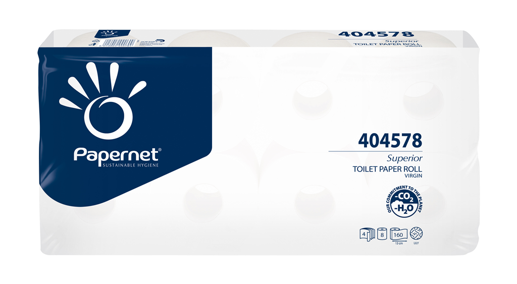 Papernet Toiletpapier 150 vel , cellulose, wit 4-laags, 20,8mx9,7cm, 9x8rol