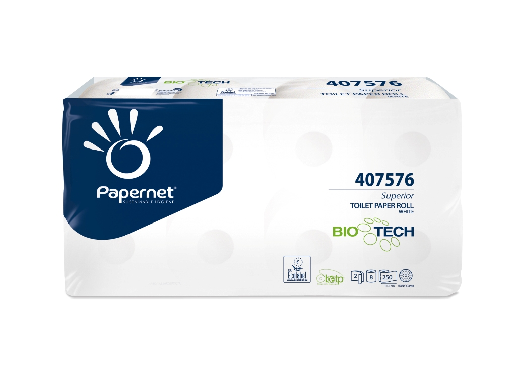 Papernet BioTech Toiletpapier, 250 vel, recycled 2 laags, wit